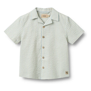 Wheat - Anker Striped Organic Cotton Shirt | Light Blue