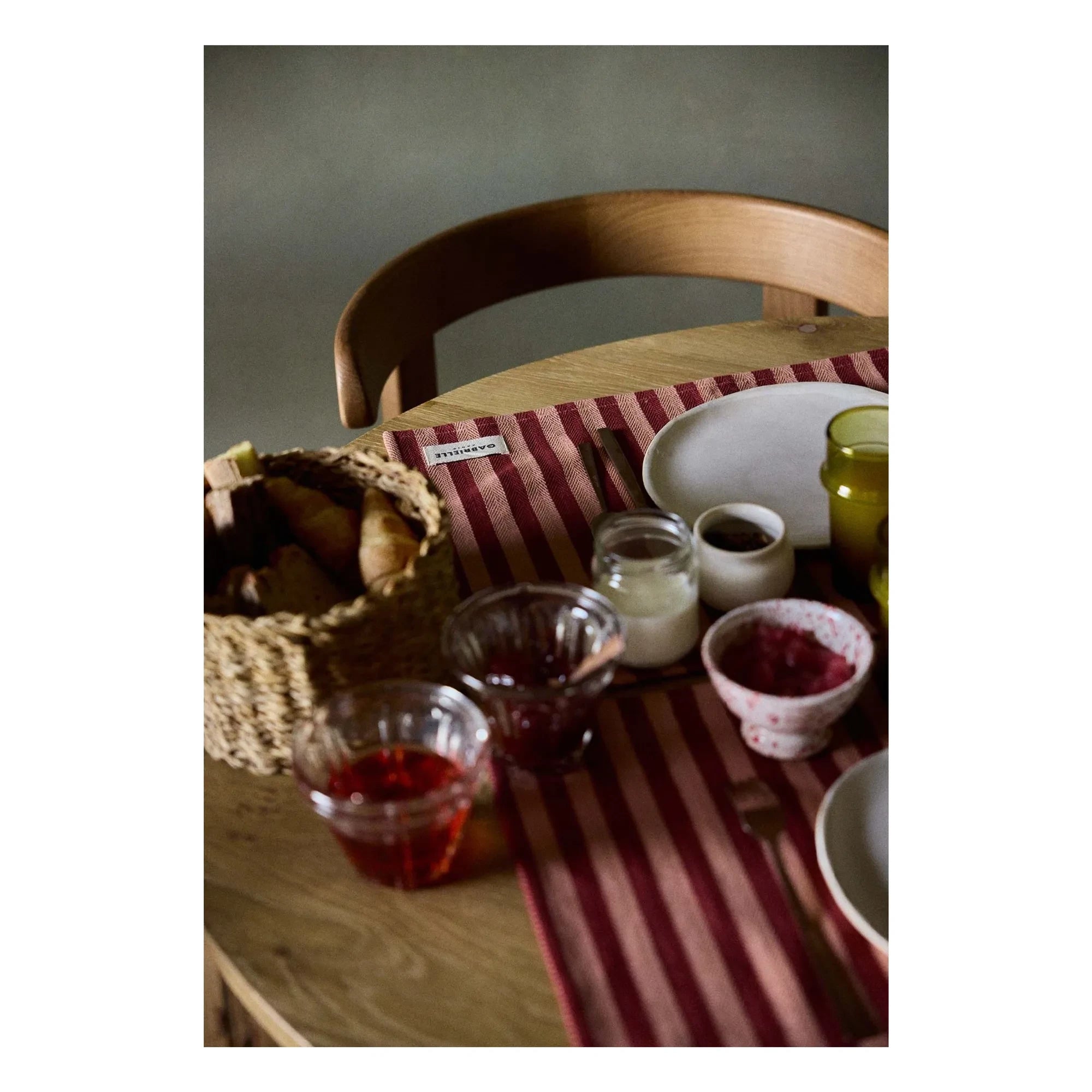 Gabrielle Paris - Garance Striped Serving Placemat | Red