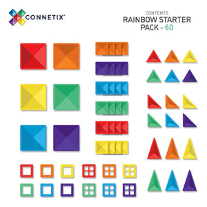 Connetix - Başlangıç seti - 60 parça | Gökkuşağı