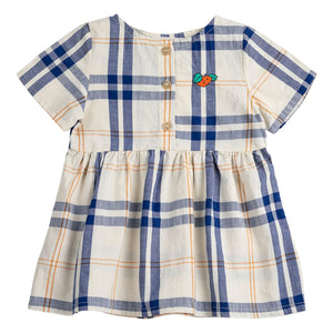 Bobo Choses - Tartan Organic Cotton Baby Dress | Ecru