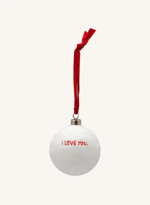 Anna + Nina - "I Love You" Christmas Ornament | White
