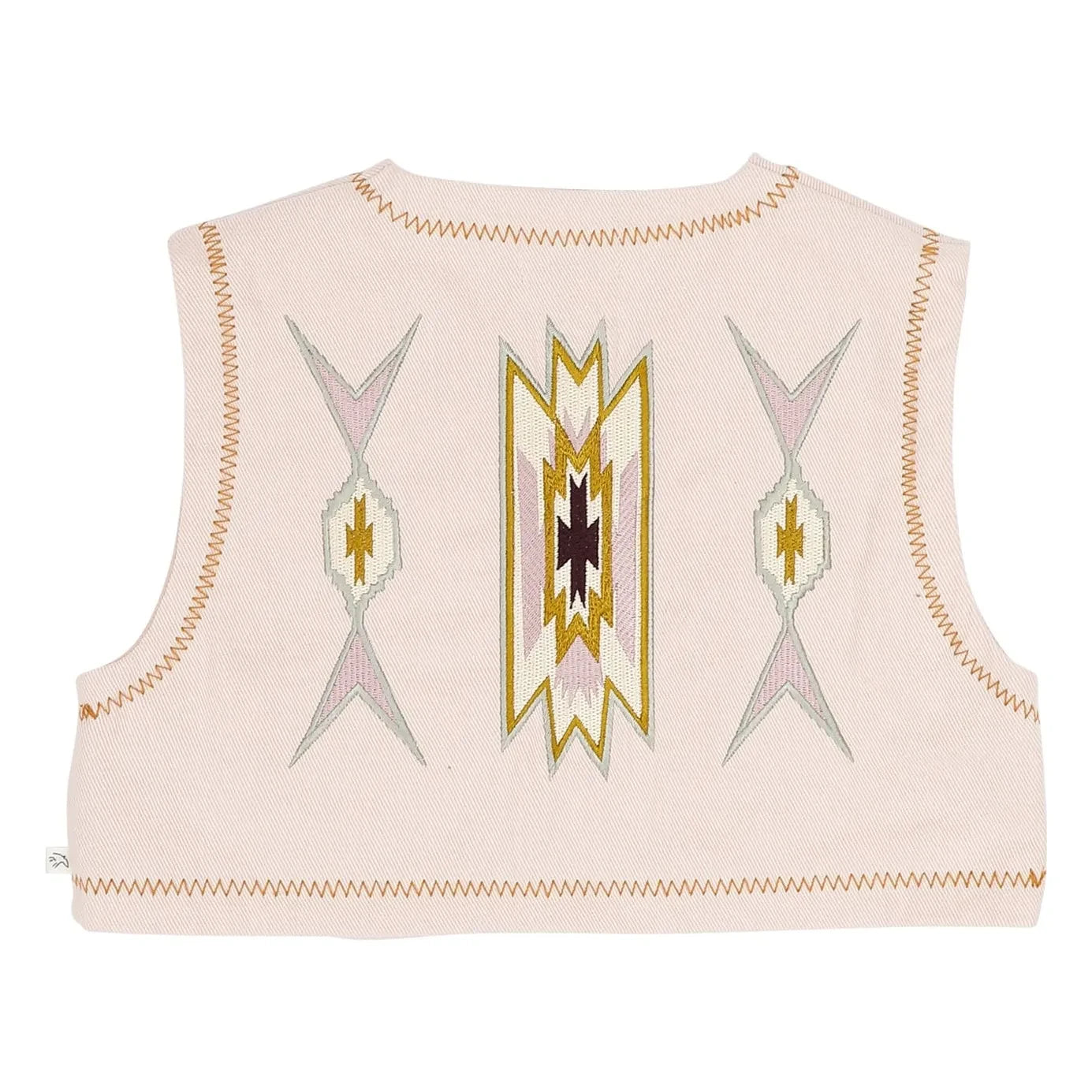 Jenest - Lily Embroidered Sleeveless Cardigan Organic Cotton | Lychee Pink