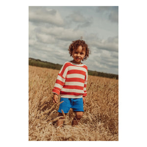 THE LiTTLE POETS - Gastão Striped Organic Cotton Sweater | Red