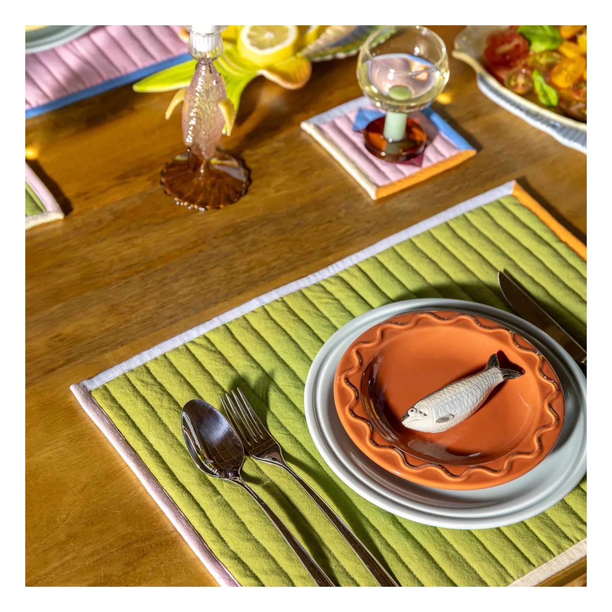 &Klevering - Quilted Piped American Tablecloths - Set of 4