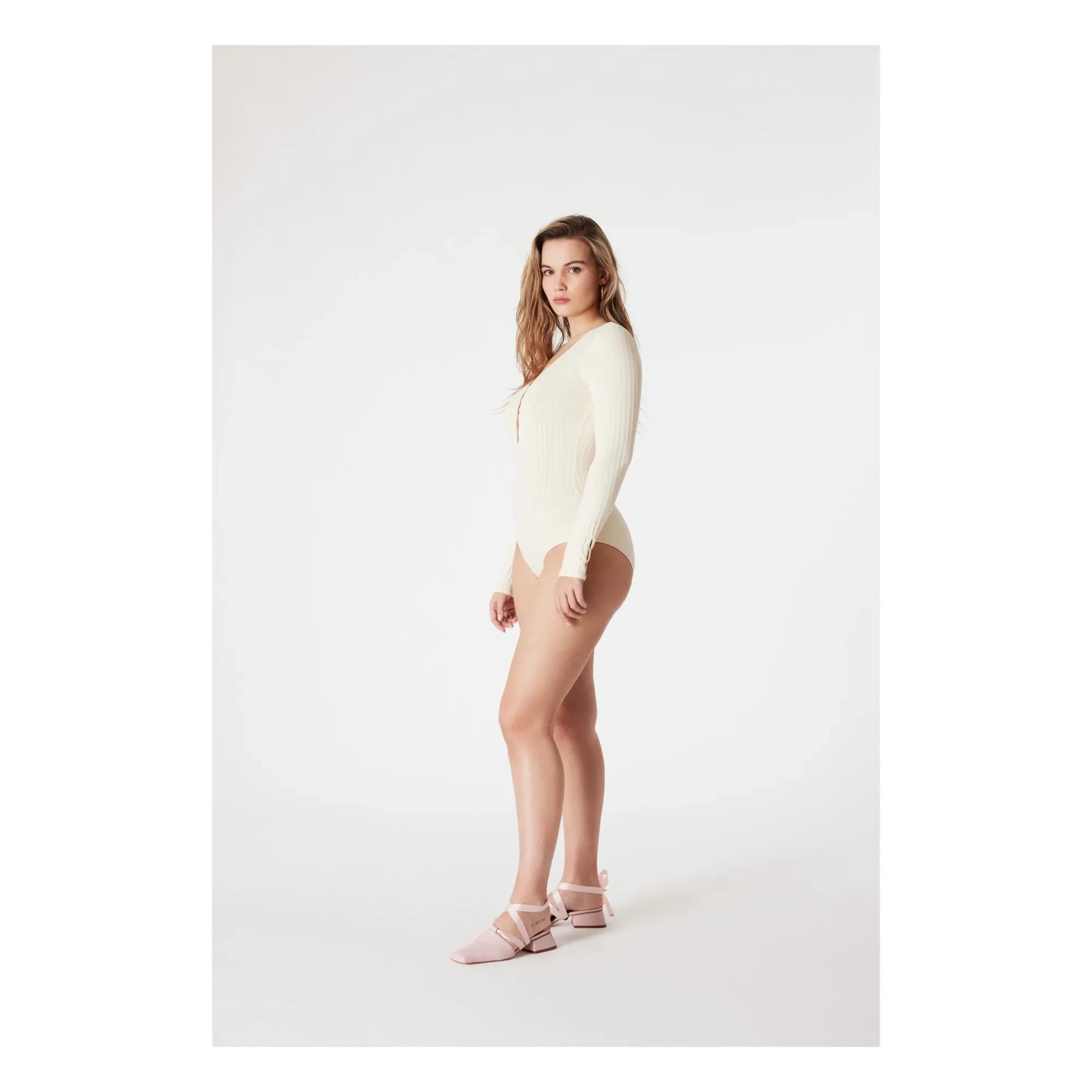 Icone - Claudia Organik Pamuk Fitilli Body | Ekru