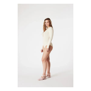 Icone - Claudia Organik Pamuk Fitilli Body | Ekru