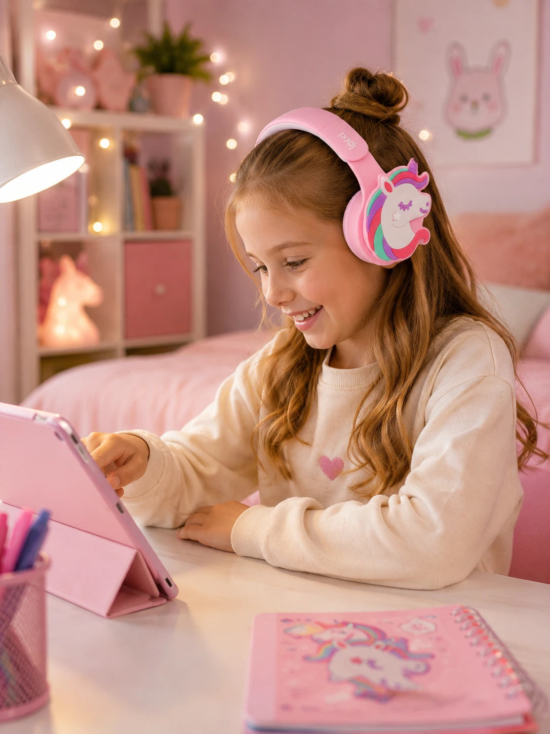 iPixi - TK-688C Unicorn Çocuk Bluetooth Pembe Kulaklık