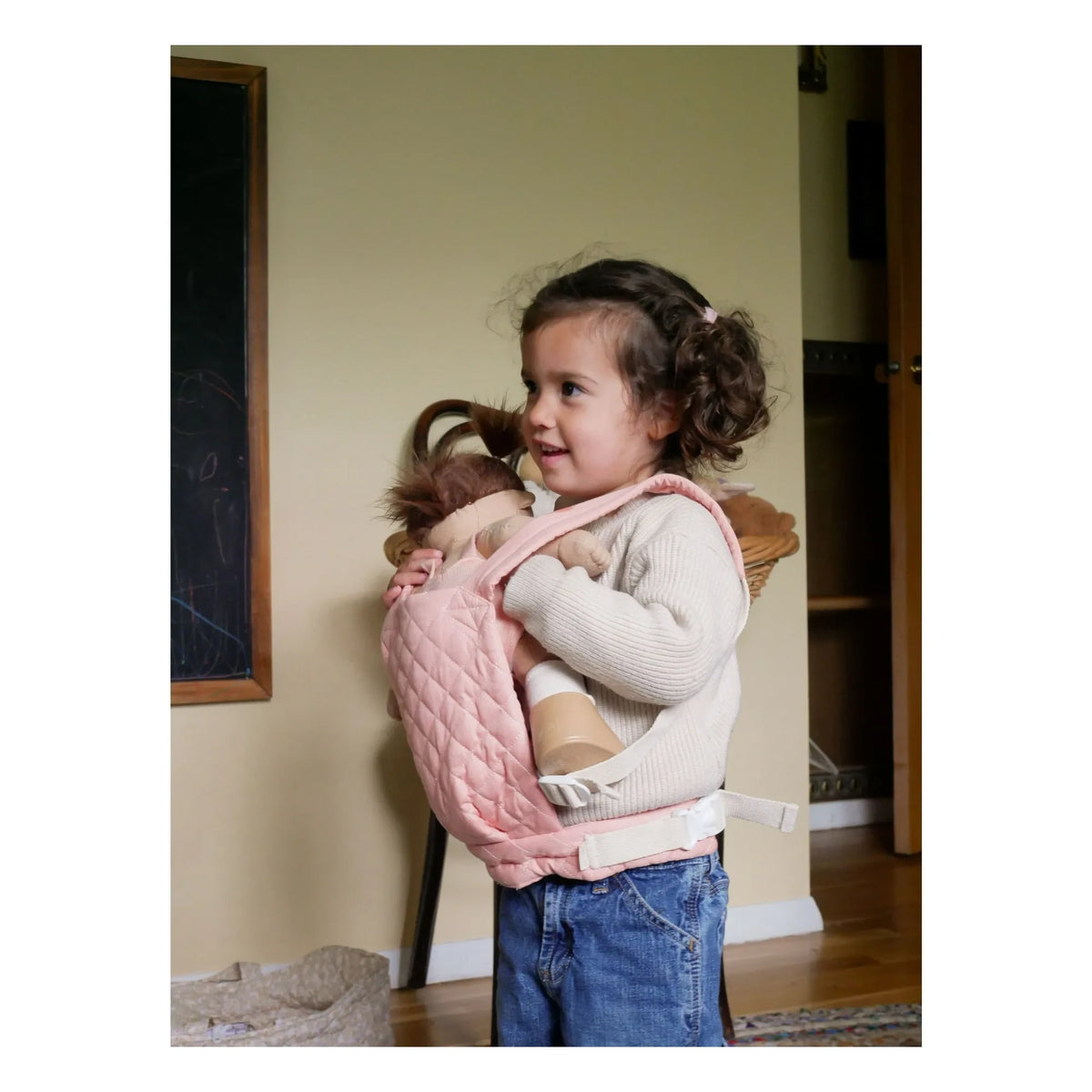 Olli Ella - Quilted Toy Carrier | Pink