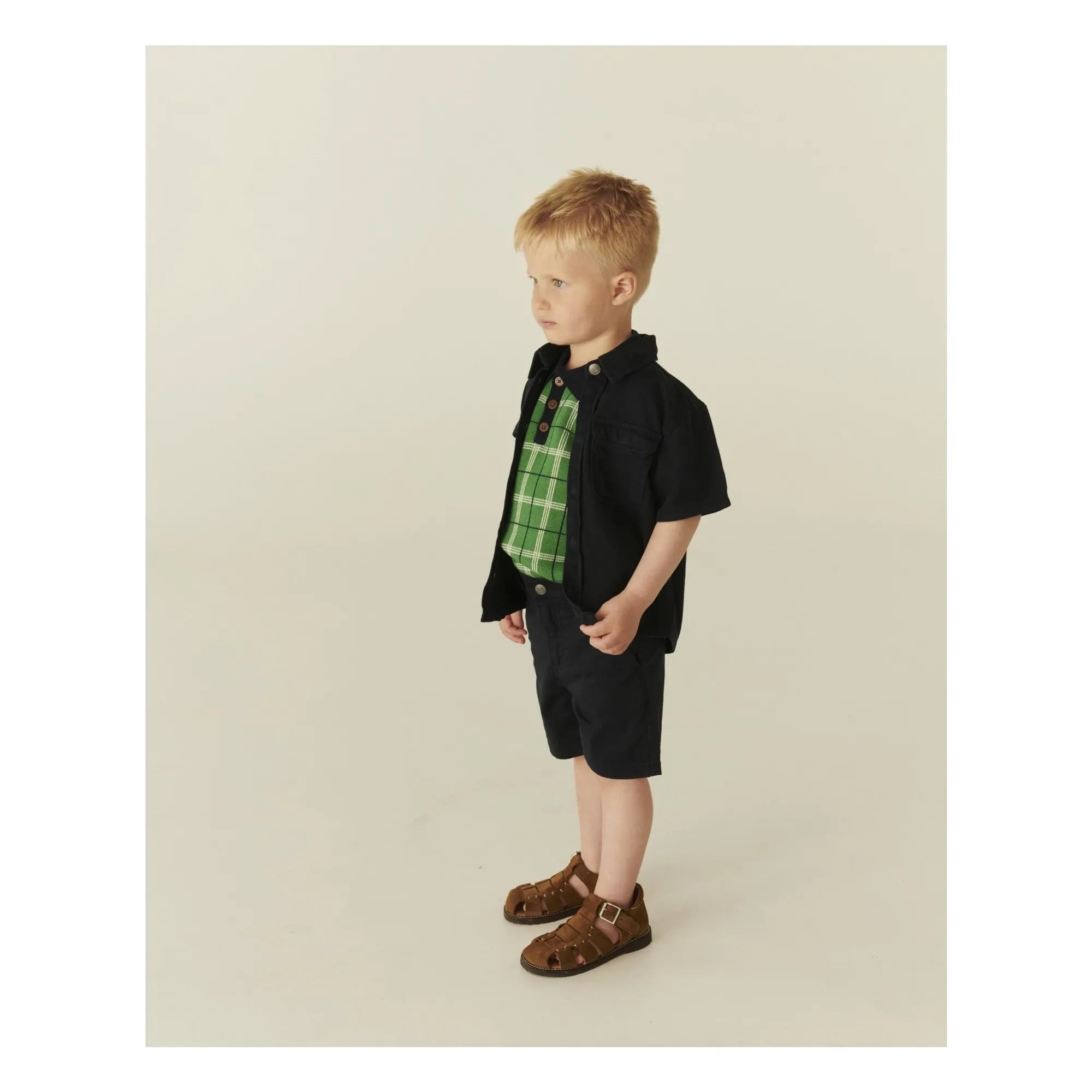 Copenhagen Colors - Organic Cotton Twill Hem Shorts with Topstitch | Navy Blue