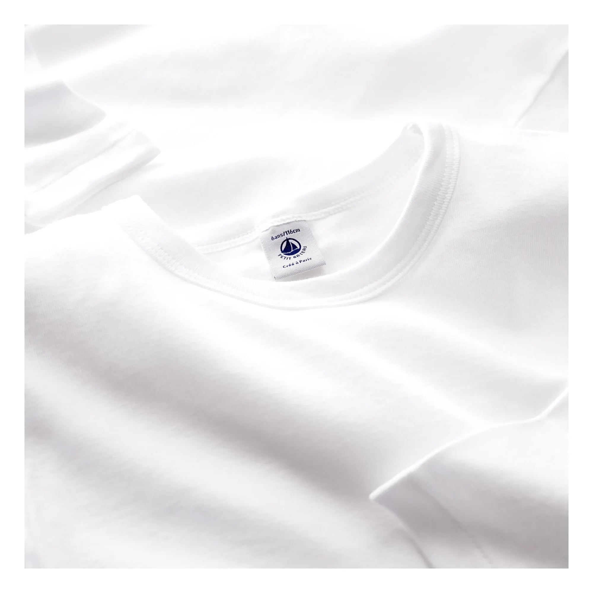 Petit Bateau - 2-Pack Organic Cotton Long Sleeve T-Shirt Set | White