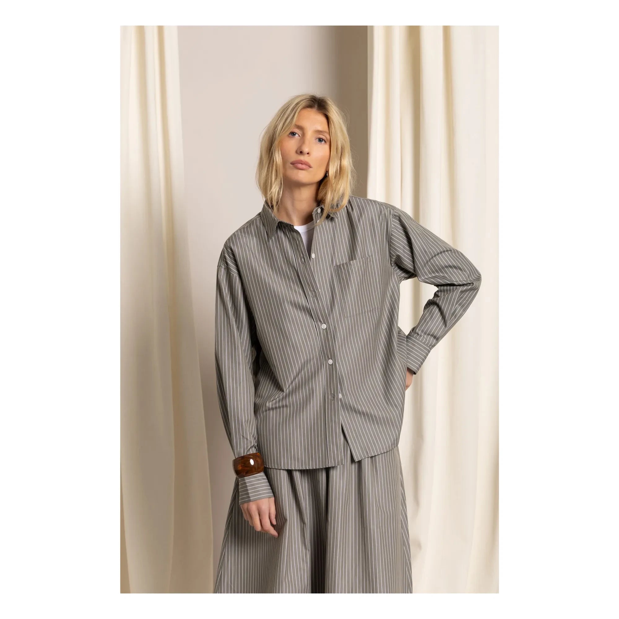 Smallable Woman - Cinnamon Striped Shirt | Gray