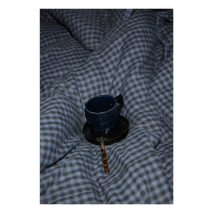 Gabrielle Paris - Washed Linen Duvet Cover | Vichy Marine