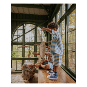 Fliink - Alvin Striped Organic Cotton Shorts | Light Blue