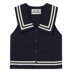 The Tiny Big Sister - Sailor Cotton Blouse | Navy Blue