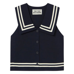 The Tiny Big Sister - Sailor Cotton Blouse | Navy Blue