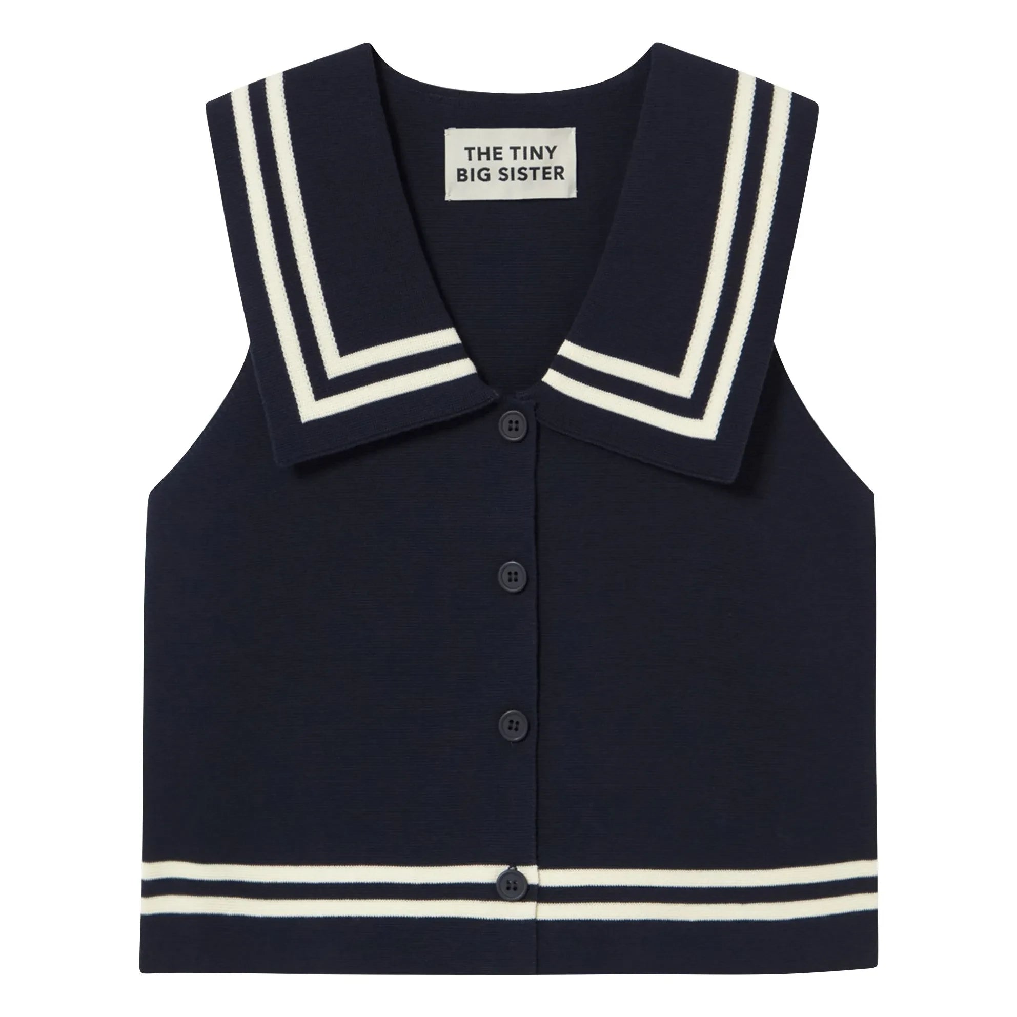 The Tiny Big Sister - Sailor Cotton Blouse | Navy Blue