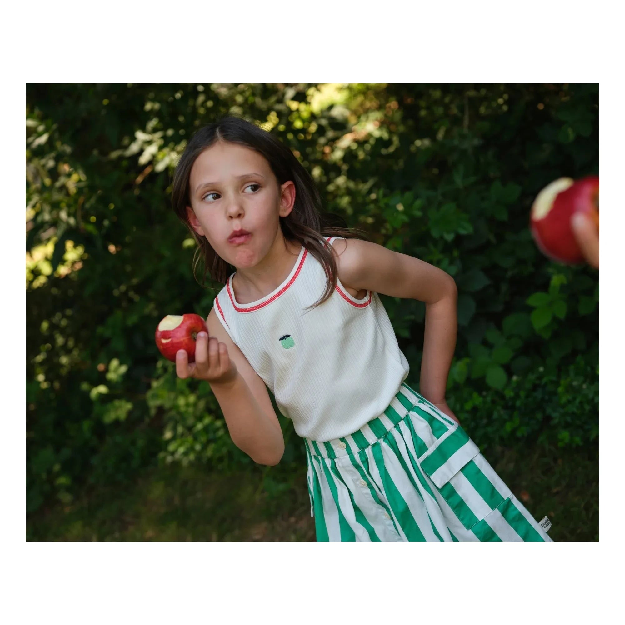 Goldie + Ace - Striped Pocket Skirt | Green
