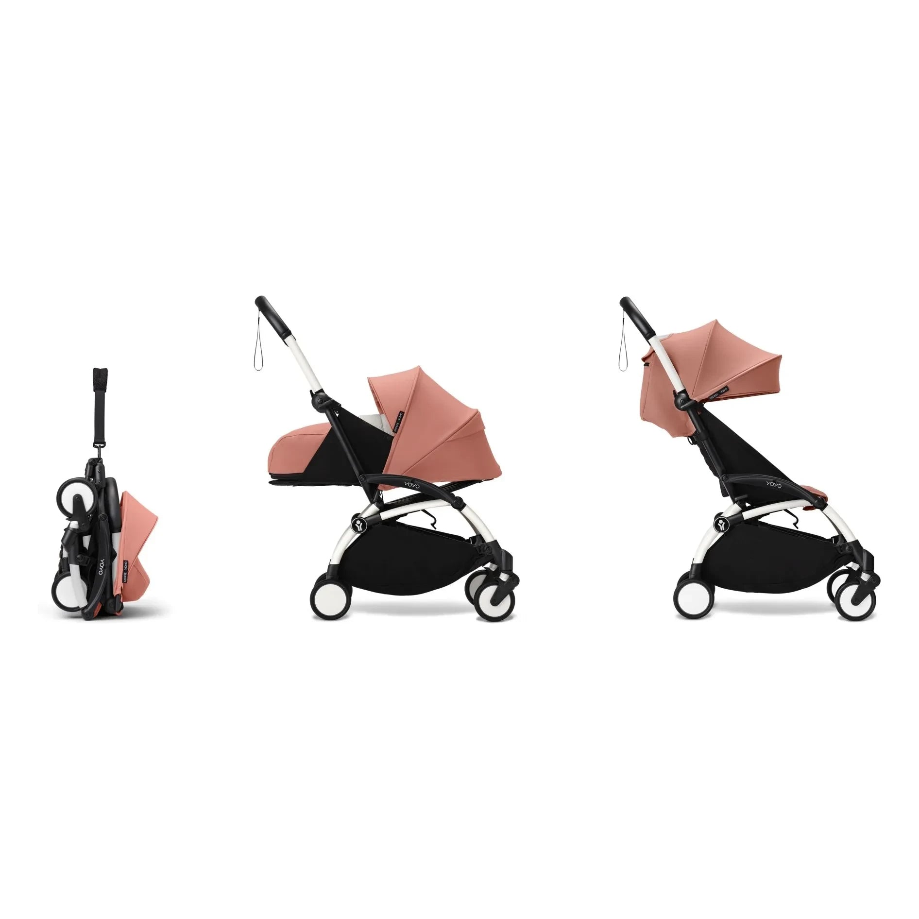 Stokke® - YOYO³ tam bebek arabası 0+ ve 6+ Beyaz çerçeve | Ginger