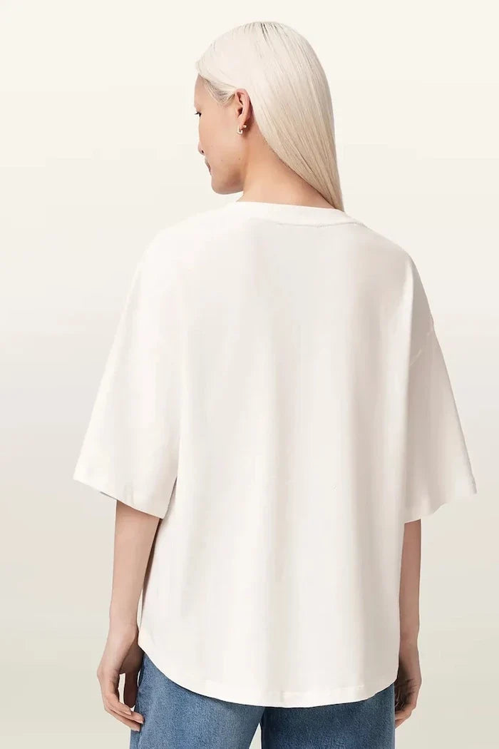 AllSaints women's cotton oversized STACKS T-shirt