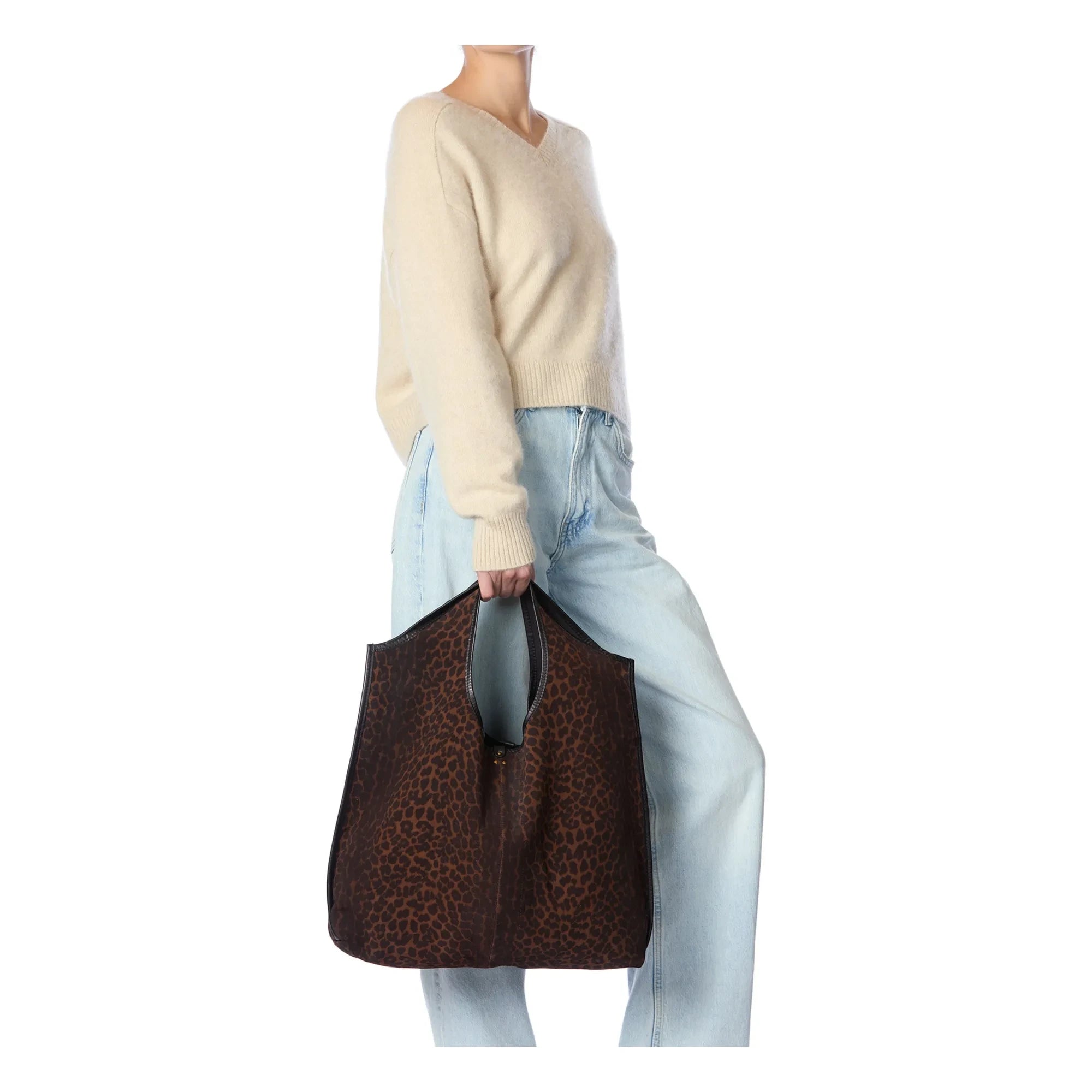 Jérôme Dreyfuss - Paco Velvet Leopard Bag | Brown