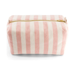 Rose in April - Vic Striped Towel Fabric Toiletry Bag | Light Pink