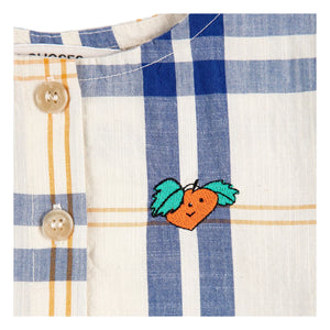 Bobo Choses - Tartan Organic Cotton Baby Dress | Ecru