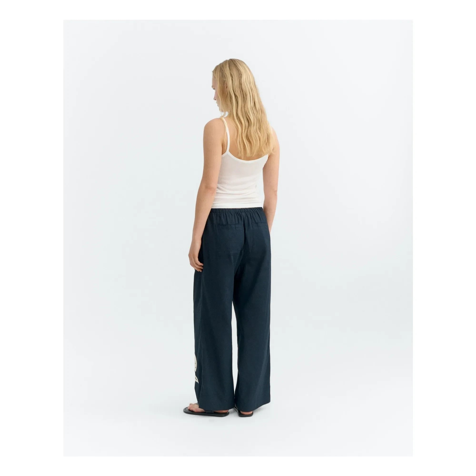 Thinking Mu - Brigitte Fish organic cotton trousers | Navy Blue