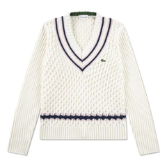 Lacoste - Organic Cotton Cable Knit Sweater | Ecru