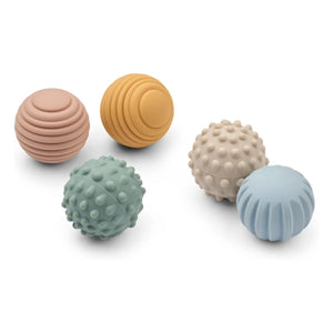 Liewood - Dorian Sensory Balls - Set of 5 | Beach Blue/Multi Mix