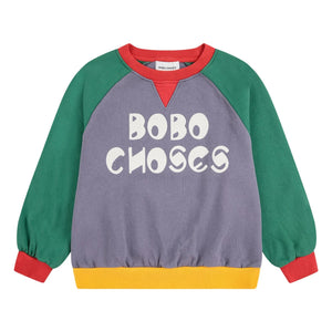 Bobo Choses - Color Block Organic Cotton Sweatshirt | Mauve