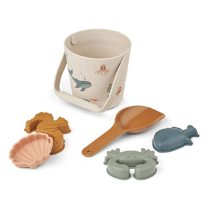 Liewood - Gilma Beach Bucket and Accessories | Marine Life/Sandy