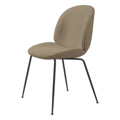Gubi - Beetle Chair, Light Bouclé Upholstery, Black Base - GamFratesi | Taupe brown