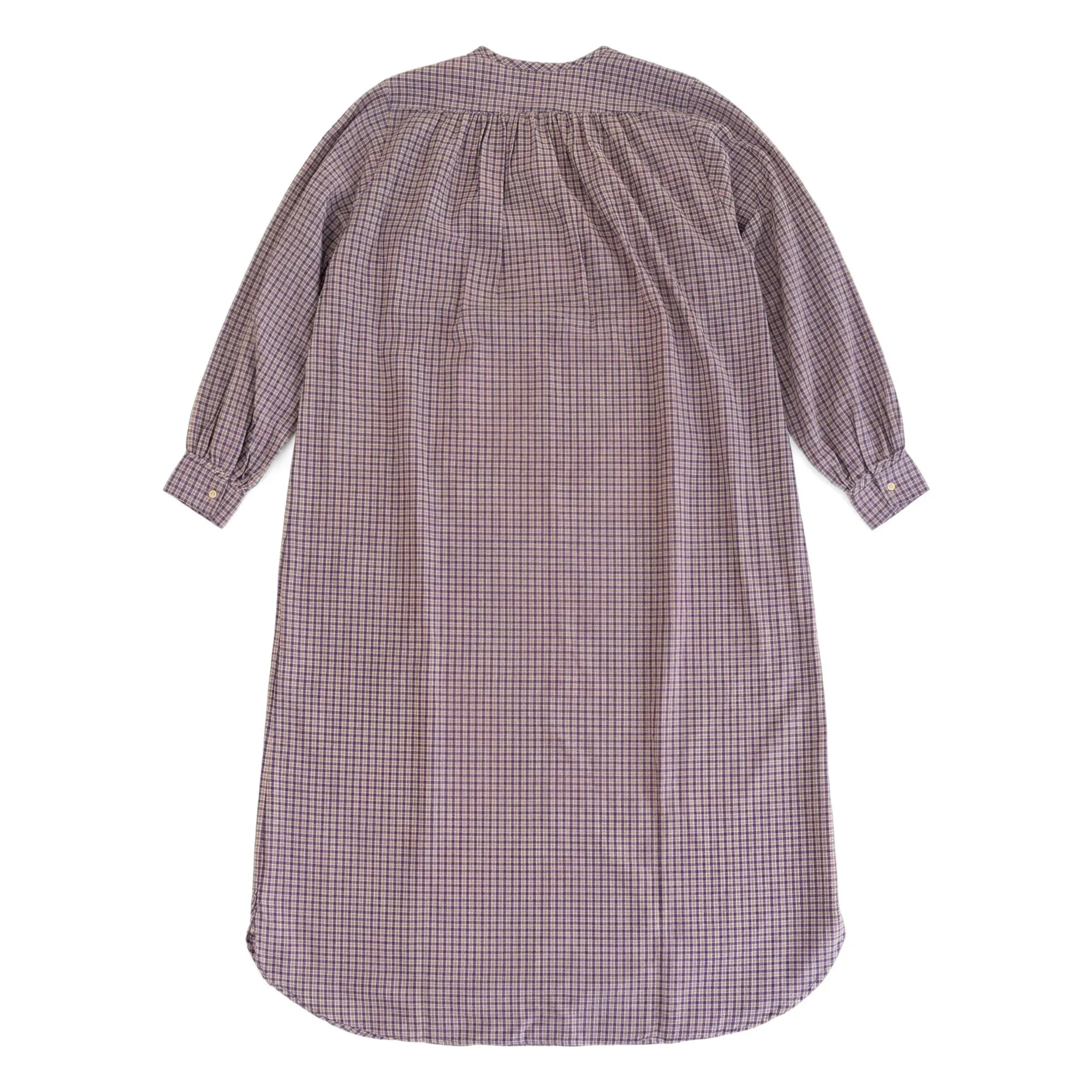 Hod - Sally Cotton Checkered Dress | Purple