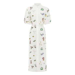 Alémais - Embroidered Linen Dress | Cream