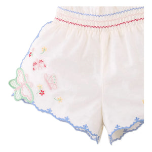 Gingersnaps - Jisoo Embroidered Baby Shorts | White