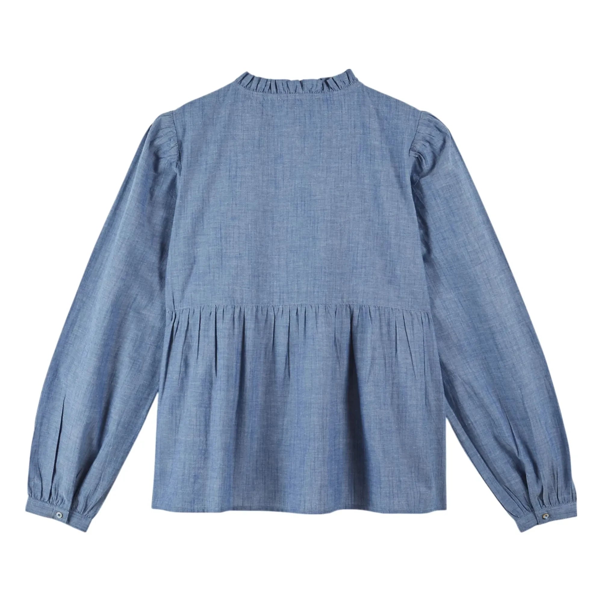 Emile et Ida - Blue Chambray Cotton Blouse | Blue