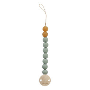 Hevea - Natural Rubber and Rubber Tree Pacifier Clip | Almond Green