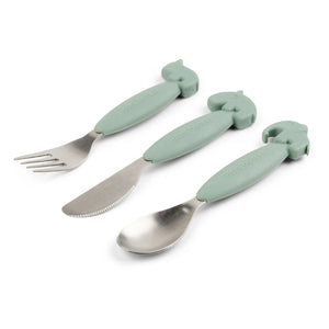 Done by Deer - Deer Friends Easy-to-Grasp Cutlery Set | Green