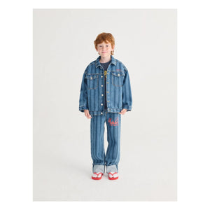 Bobo Choses - Organic Cotton Striped Jeans | Blue