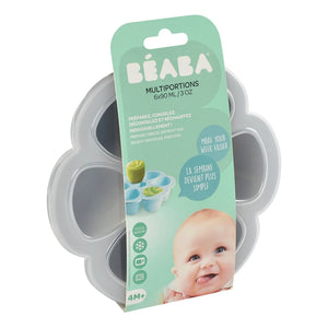 Béaba - Silicone Baby Food Mold - 6 x 90 ml | Light Gray