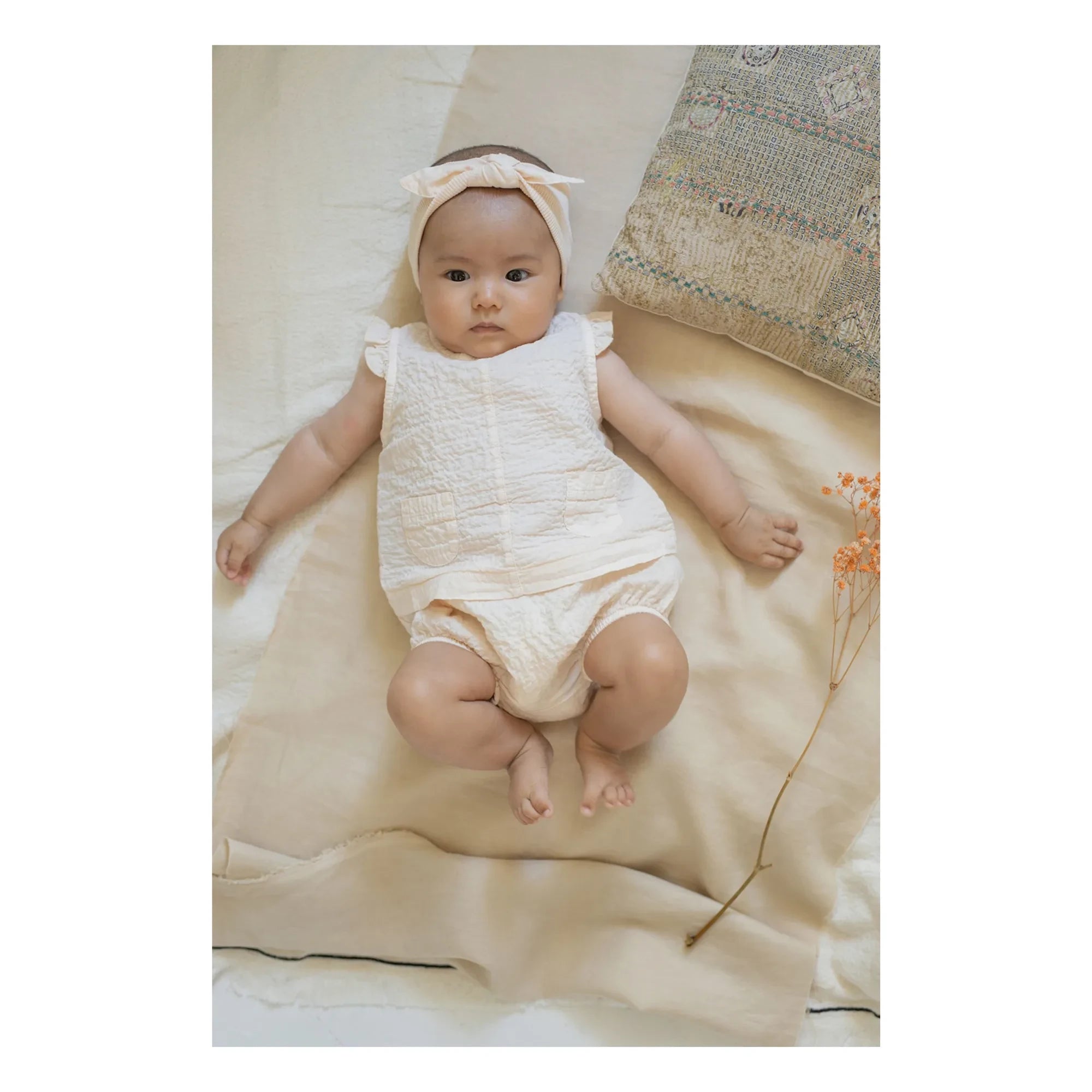 1+ in the family - Noa Knot Headband Seersucker | Ecru