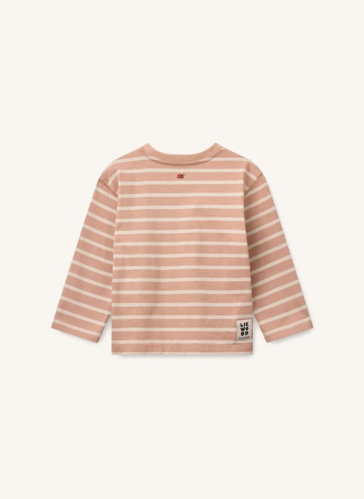 Liewood - Tyler Striped Organic Cotton T-Shirt | Dusty Pink