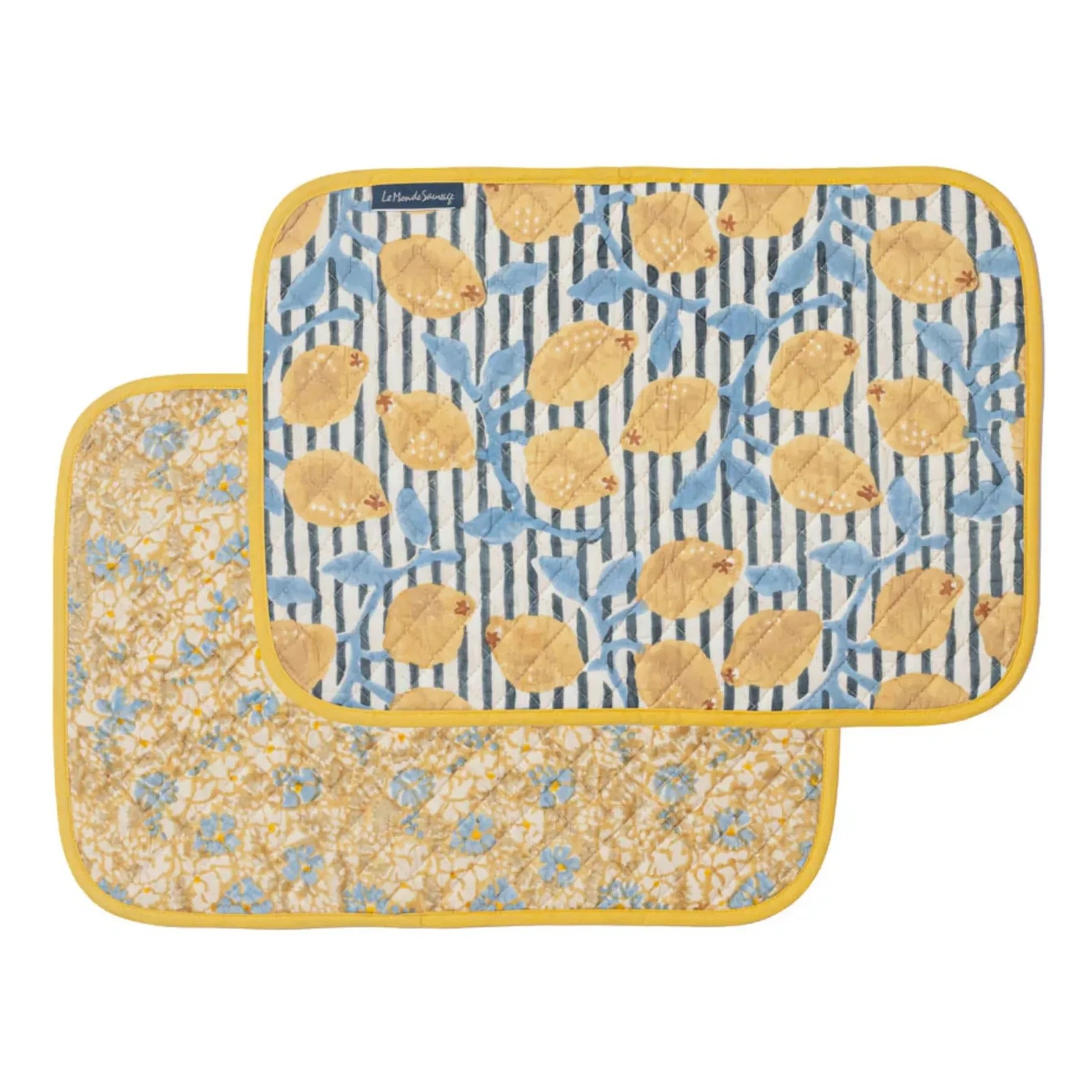 Le Monde Sauvage - Sicily Double-Sided American Tablecloth - 4 Piece Set | Yellow