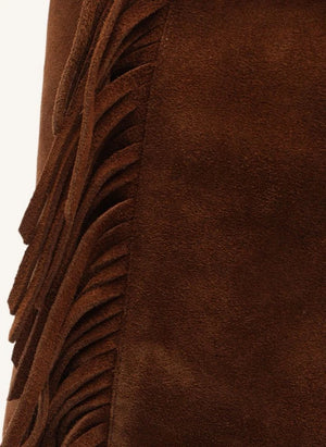 Farm Rio - Boho Tassel Wedge Suede Boot | Brown
