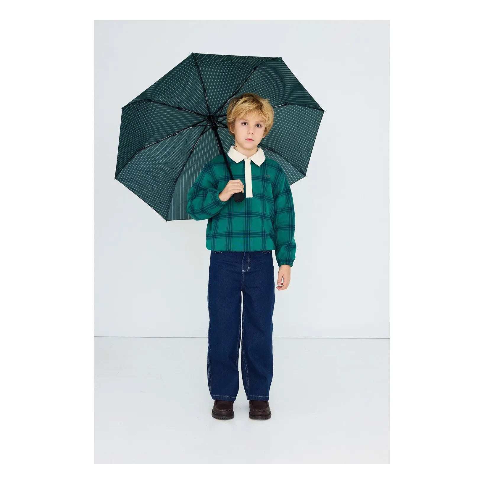Tinycottons - Organic Cotton Plaid Polo Shirt | Green