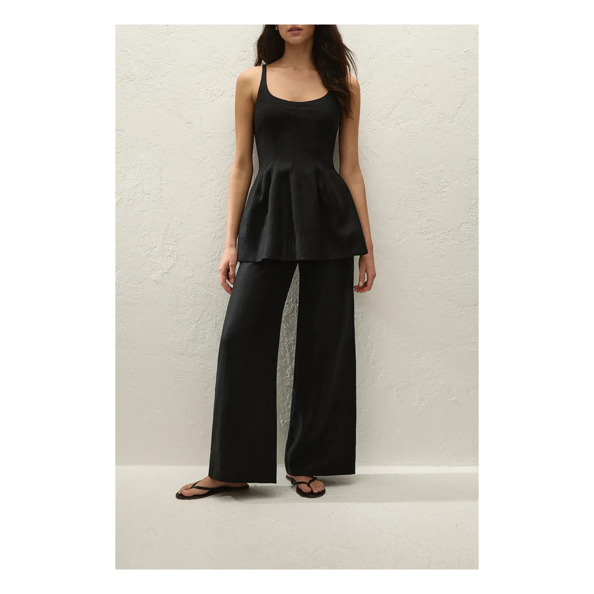 Faithfull the Brand - Syna Linen and Cotton Top | Black