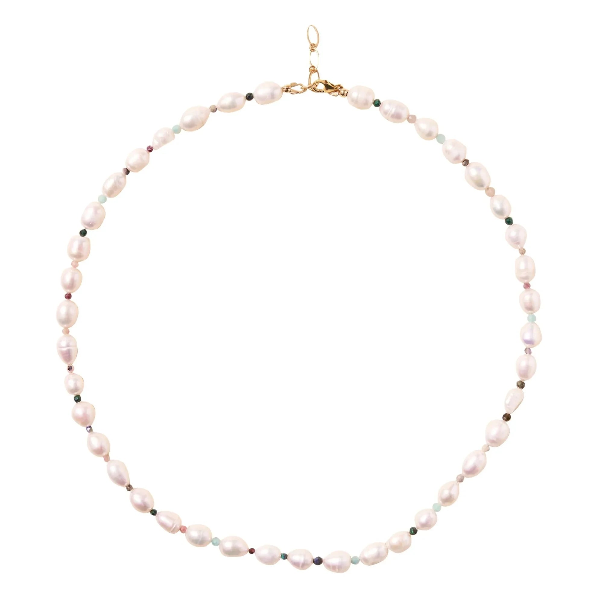 Camille Colette Studio - Pearl Turquoise Anklet | White