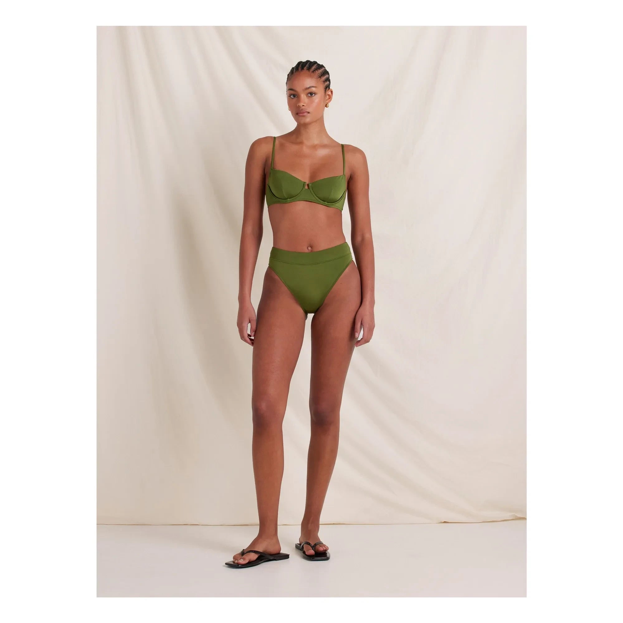 Peony - Olivine Recycled Fiber Jersey Bottom | Olive