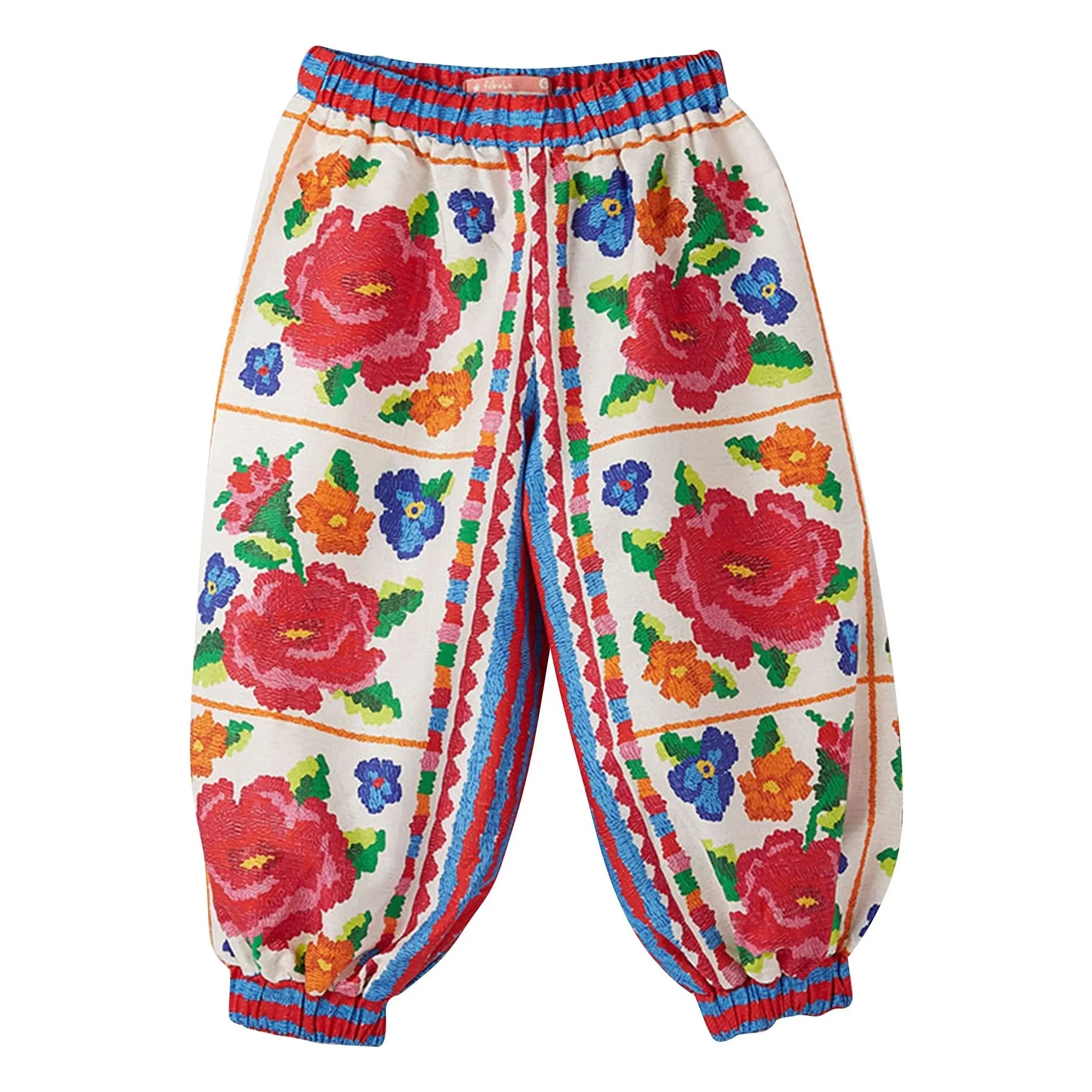 Fabula - Elastic Floral Pants | Red