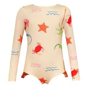 Pepita & Me - Long Sleeve Swimsuit Knot Beach | Ecru